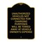 Signmission Unauthorized Vehicles Not Connected for Charging Purpose Will Be Towed, Black & Gold, BG-1824-22777 A-DES-BG-1824-22777 - alternate 1